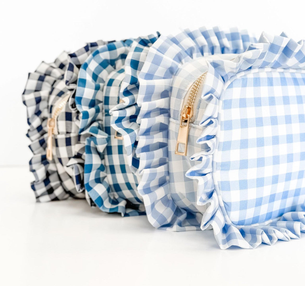 Gingham Frilly Bags - multiple colors