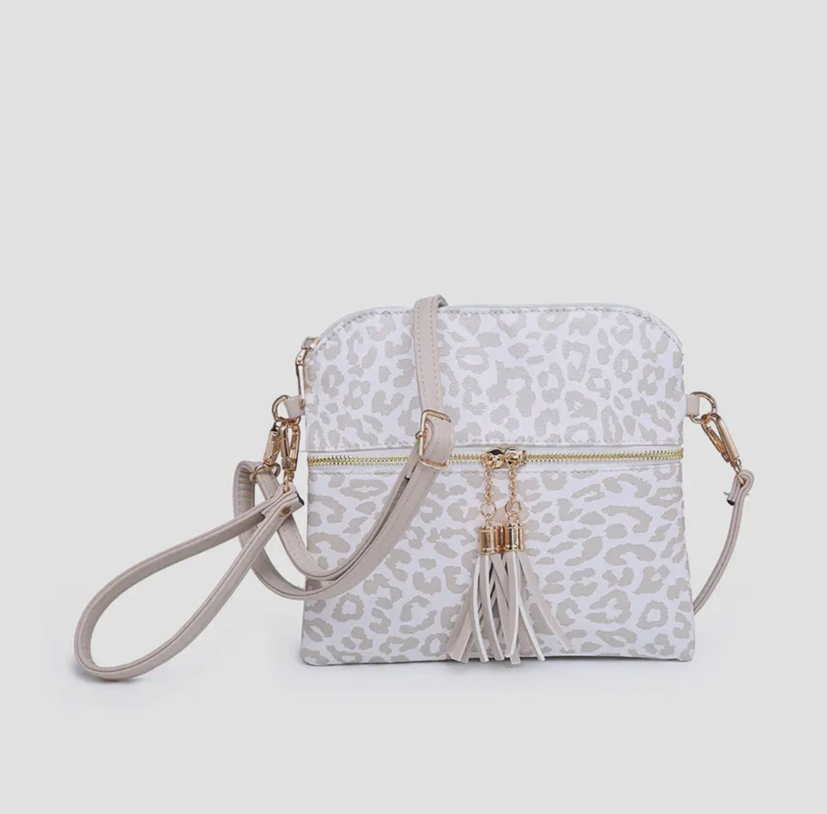 Tara Crossbody/Wristlet in Beige Cheetah