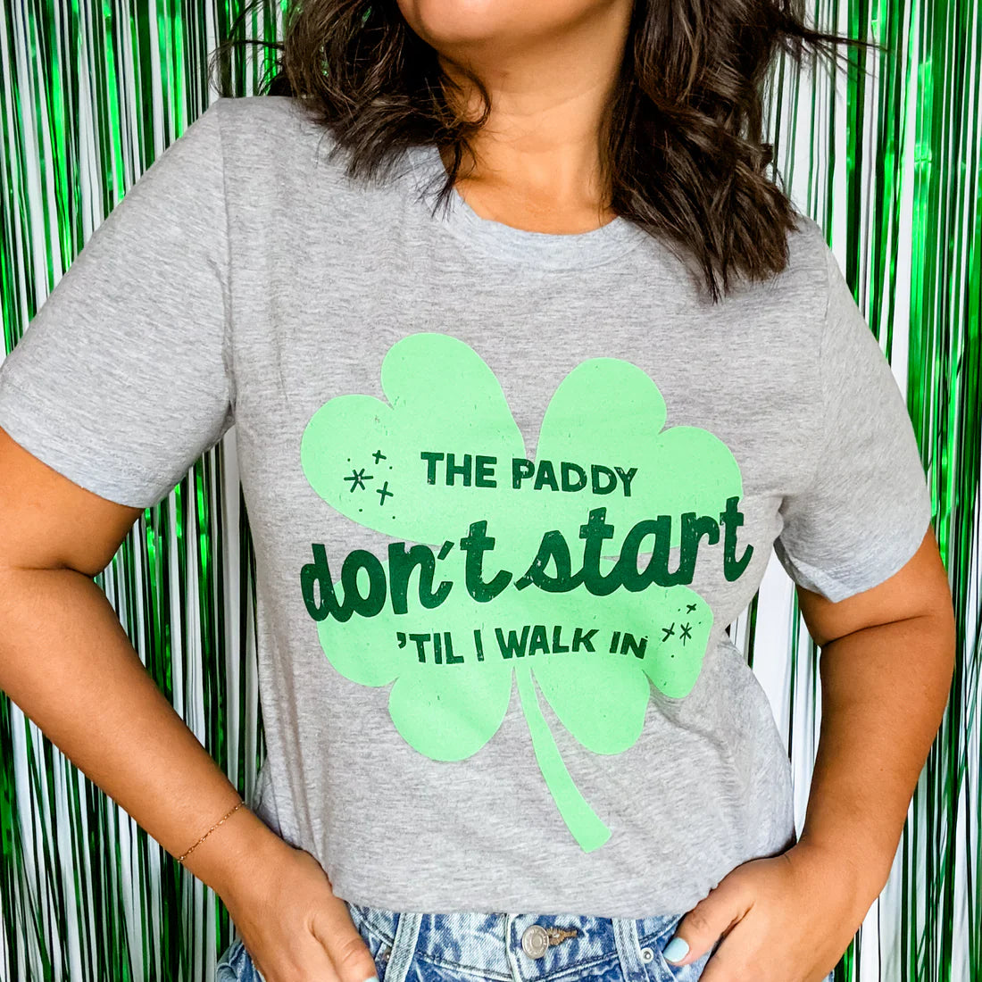 PRE-ORDER The Paddy Don't Start Till Graphic Tee in gray