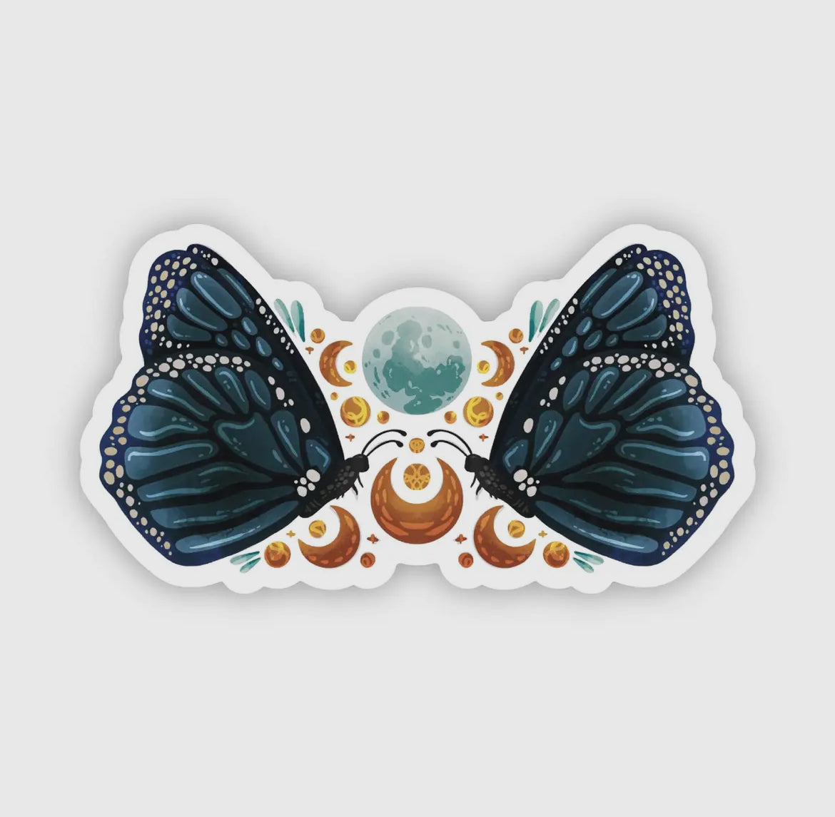 Butterfly and Moon Sticker