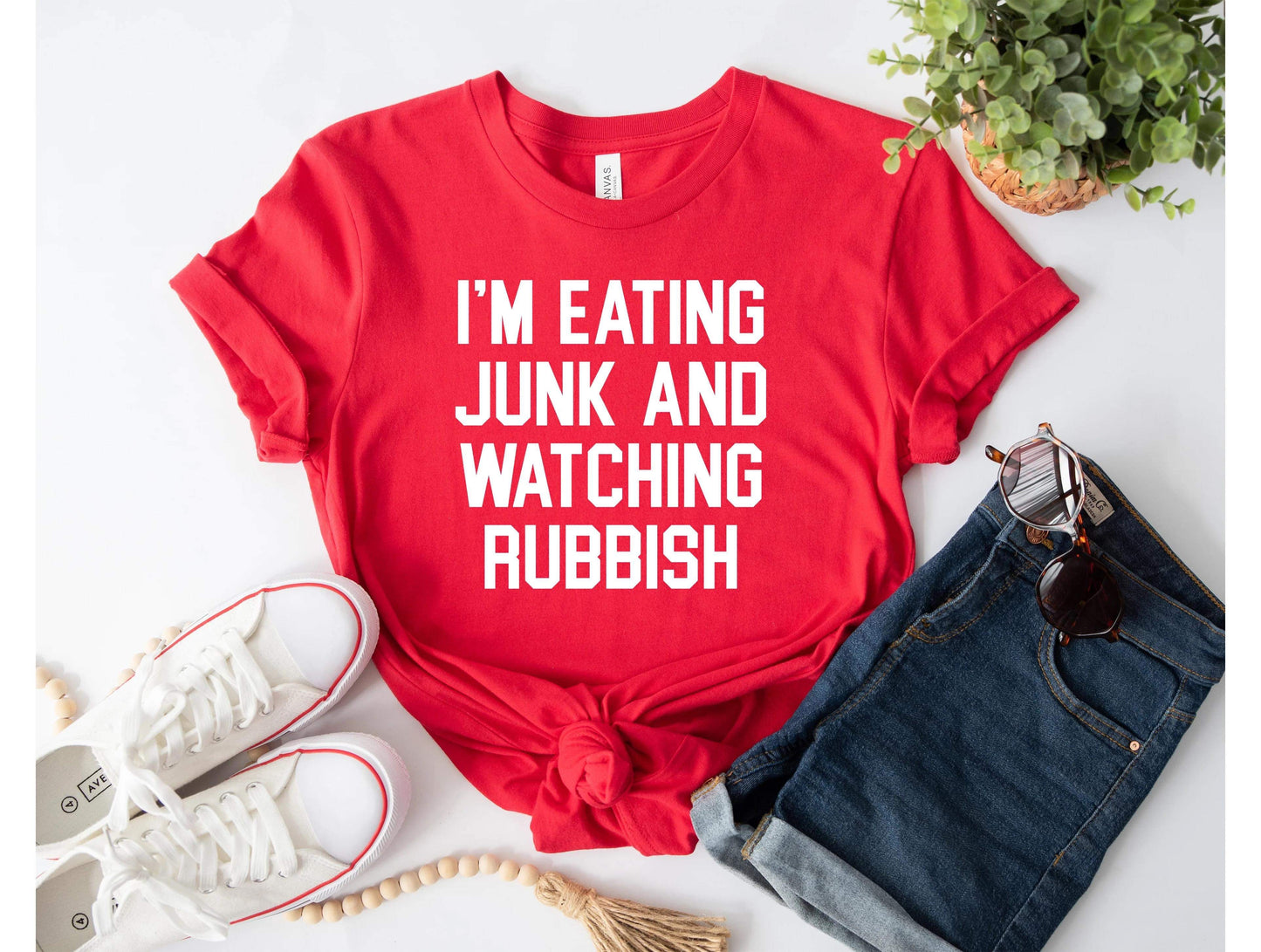 I'm Eating Junk and Watching Rubbish Graphic Tee & Sweatshirt