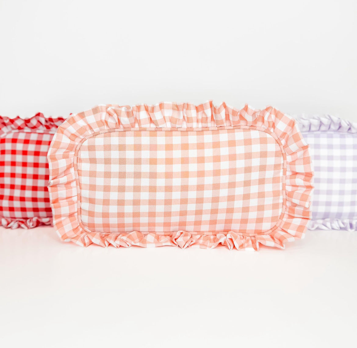 Gingham Frilly Bags - multiple colors