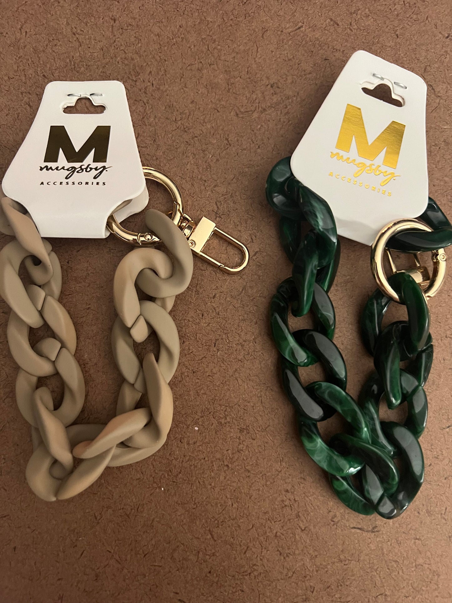 Acrylic Matte Chain Link Keychain - Multiple Colors