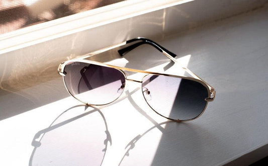 The Alex Unisex Aviator Sunglasses in Gold/Gray