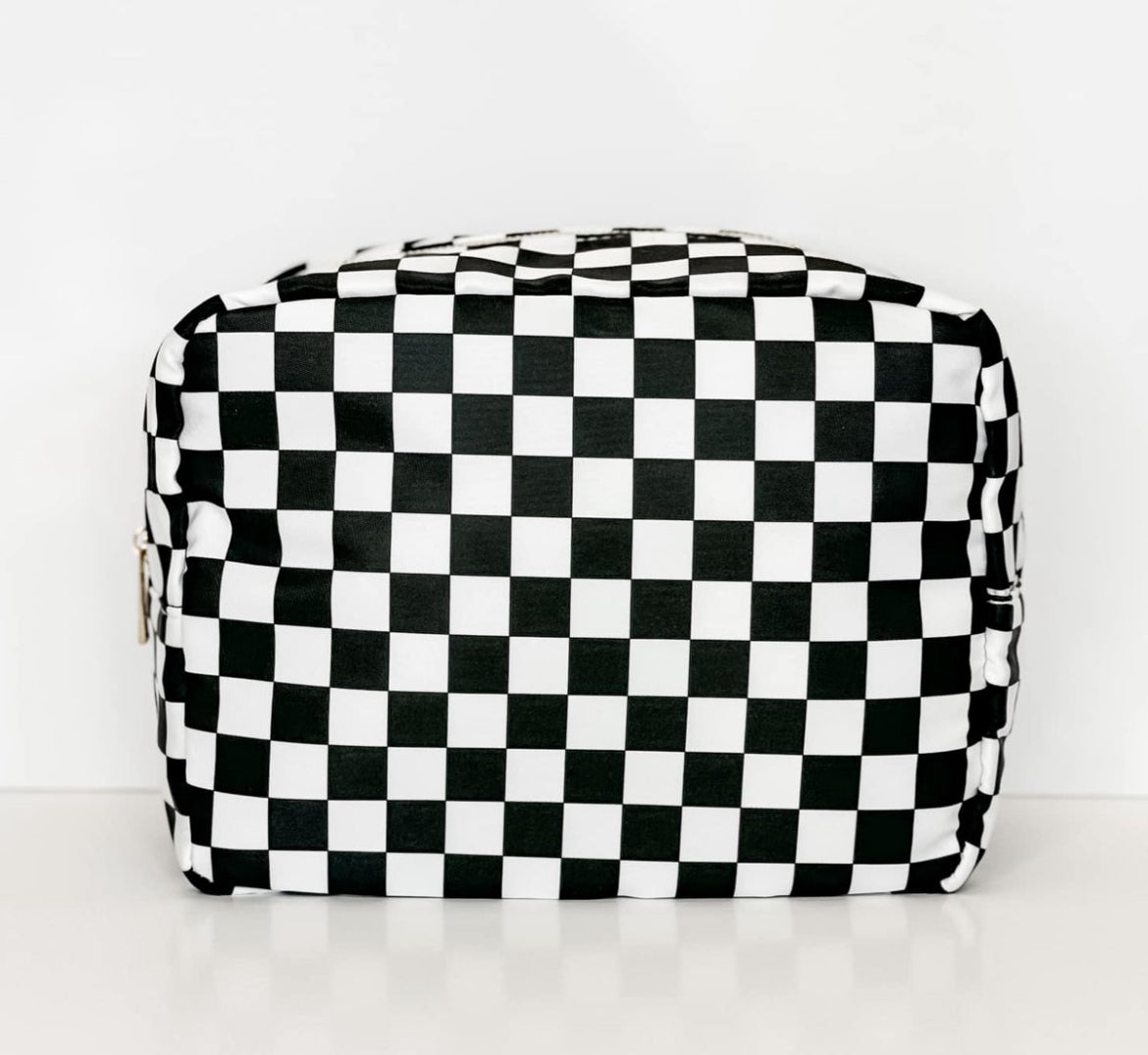 Black & White Checkered Cosmetic Bags