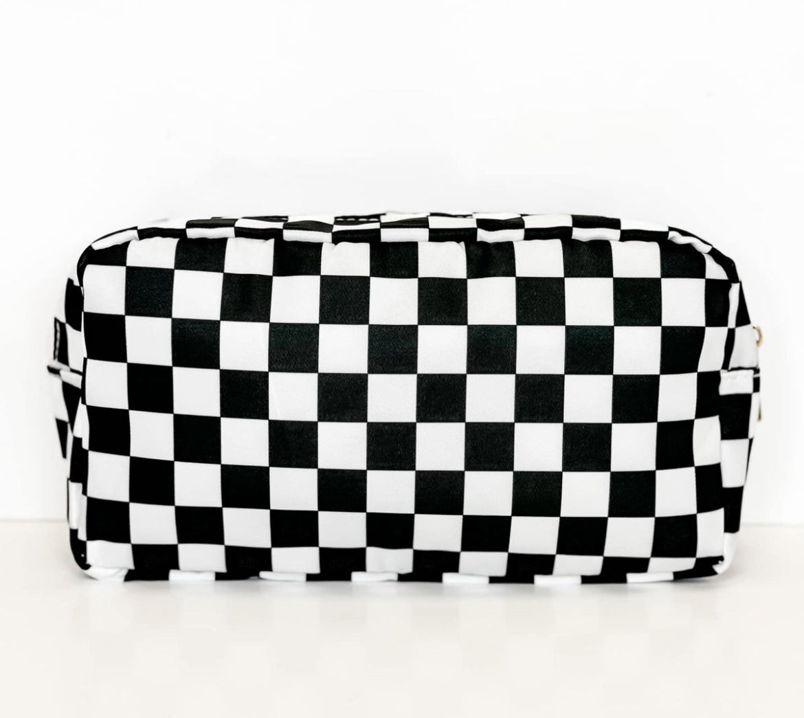 Black & White Checkered Cosmetic Bags