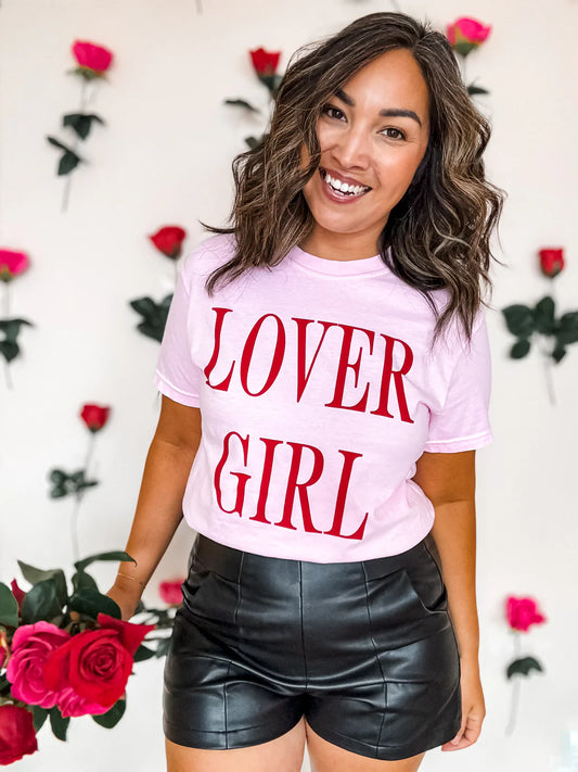 Lover Girl Graphic Tee in pink