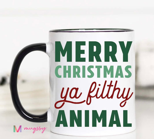 Merry Christmas Ya Filthy Animal 15oz Coffee Mug