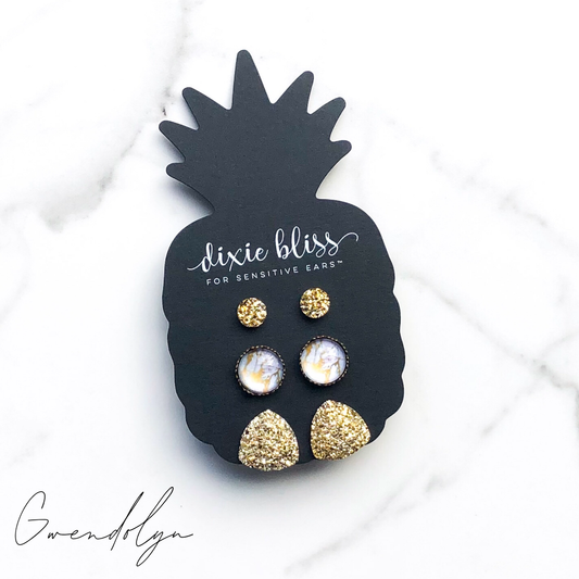 Gwendolyn - Dixie Bliss - Trio Stud Earring Set