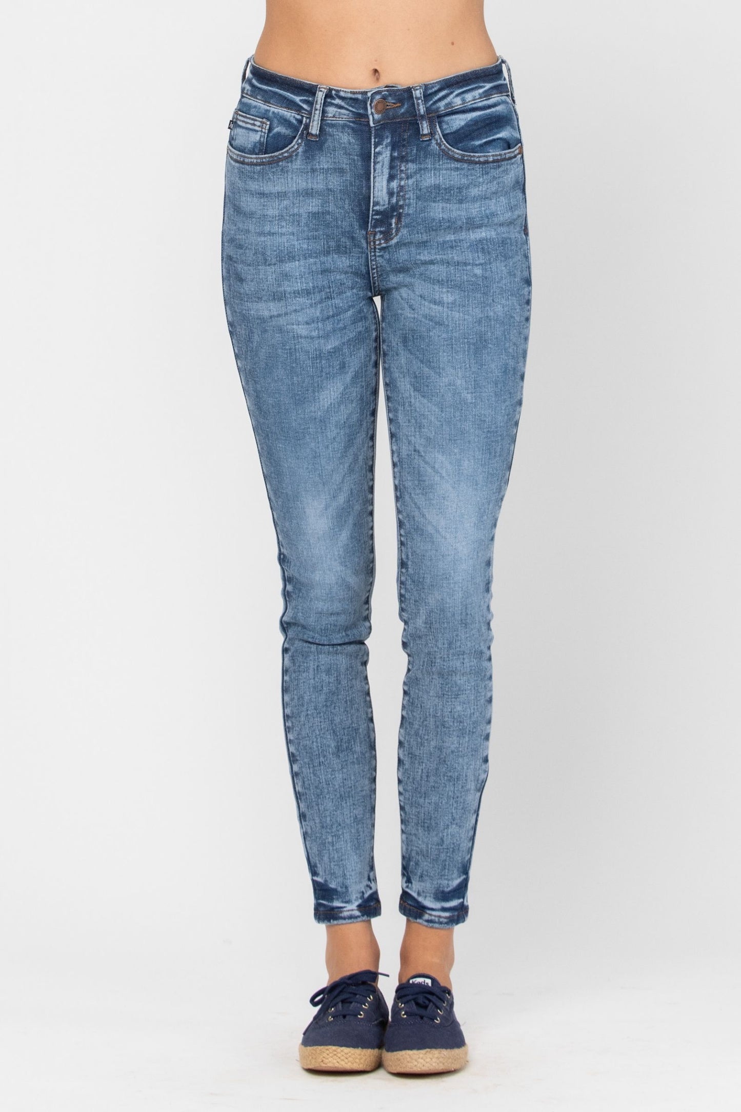 1 & 3 ONLY Judy Blue: Acid Wash Skinny Jeans