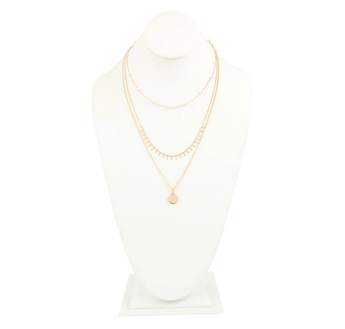 Lavishly Layered Necklace in Gold