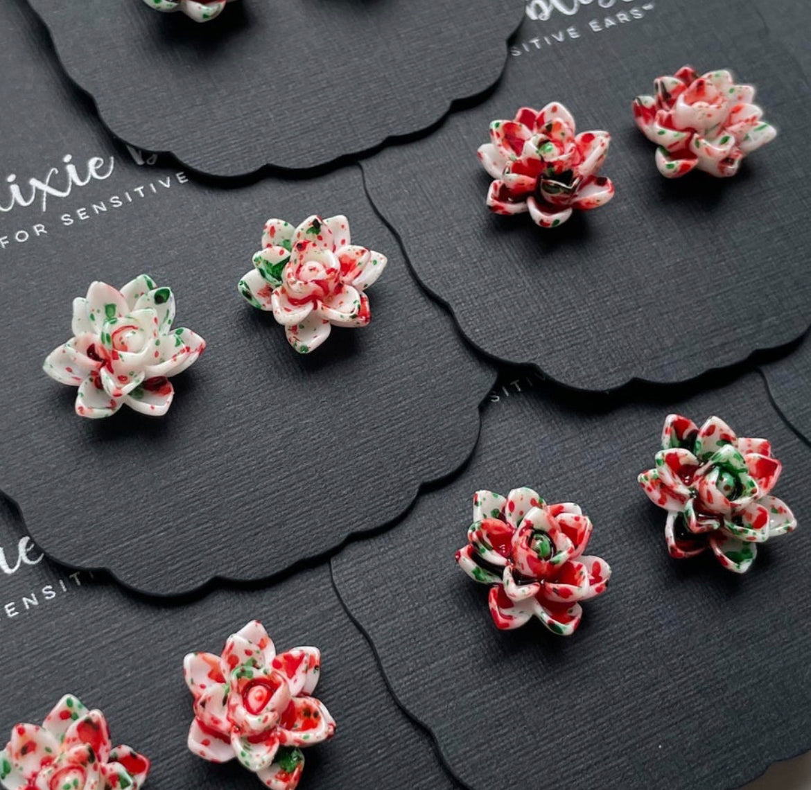 Yuletide Succulents - Dixie Bliss - Single Stud Earrings