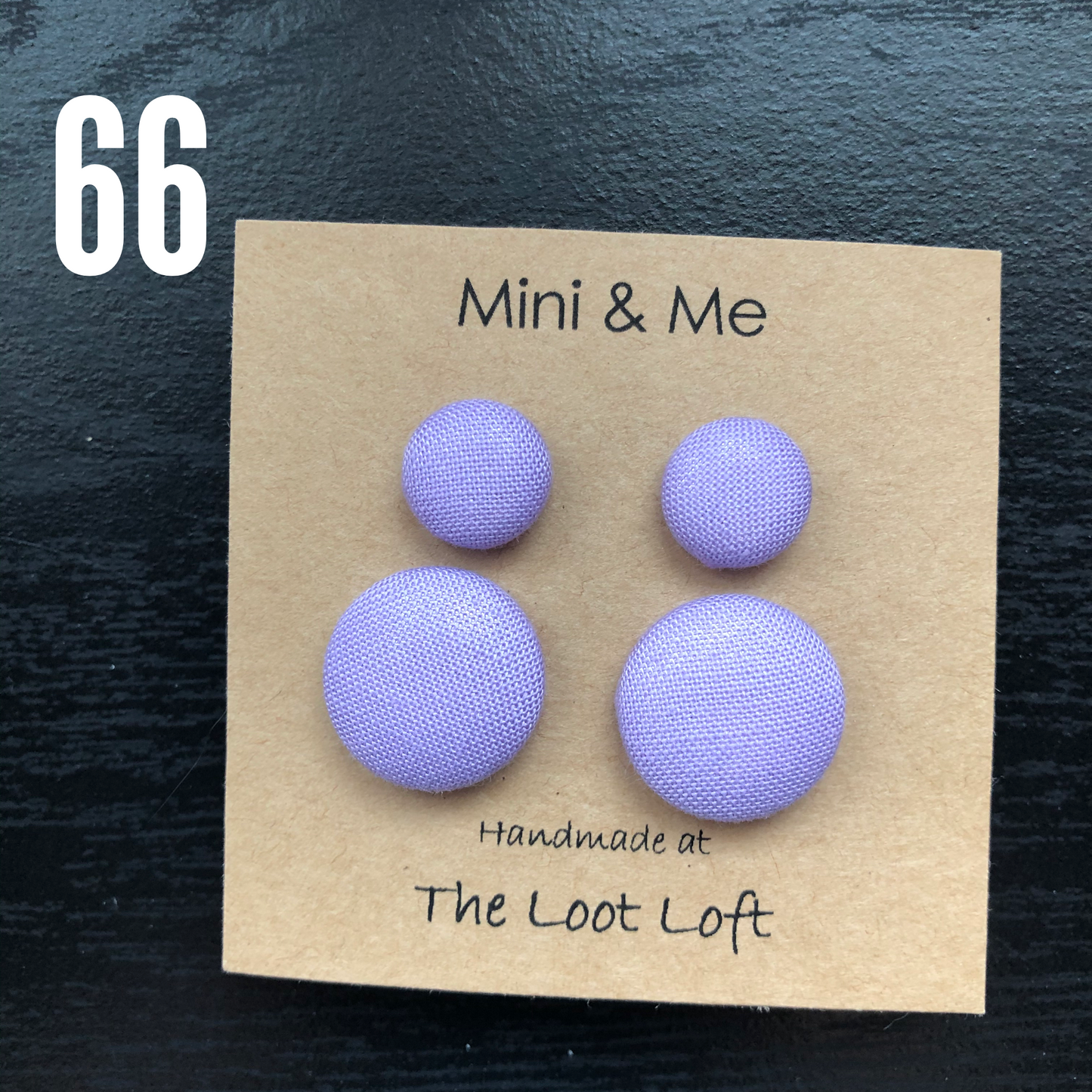 Mini & Me Fabric Cover Button Stud Earrings