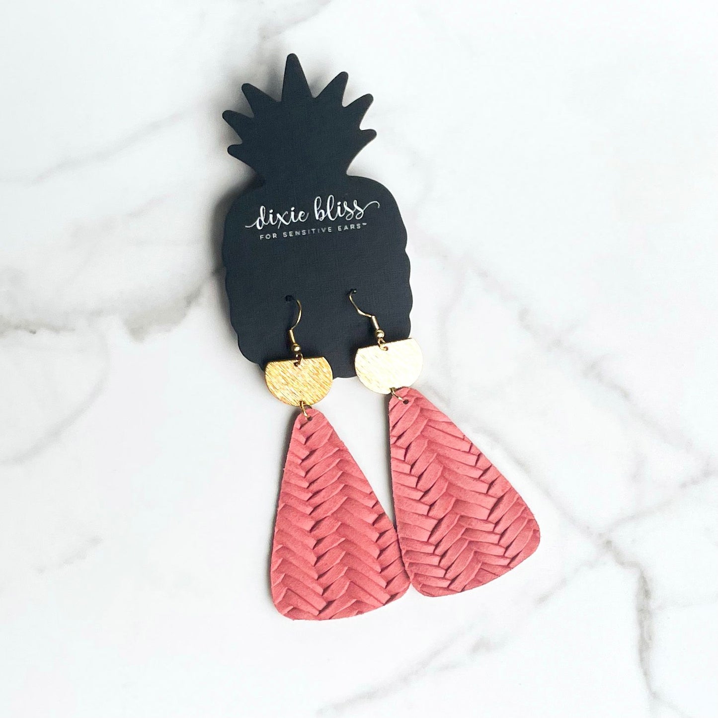 Ravena in Woven Coral Rose - Dixie Bliss - Dangle Earring