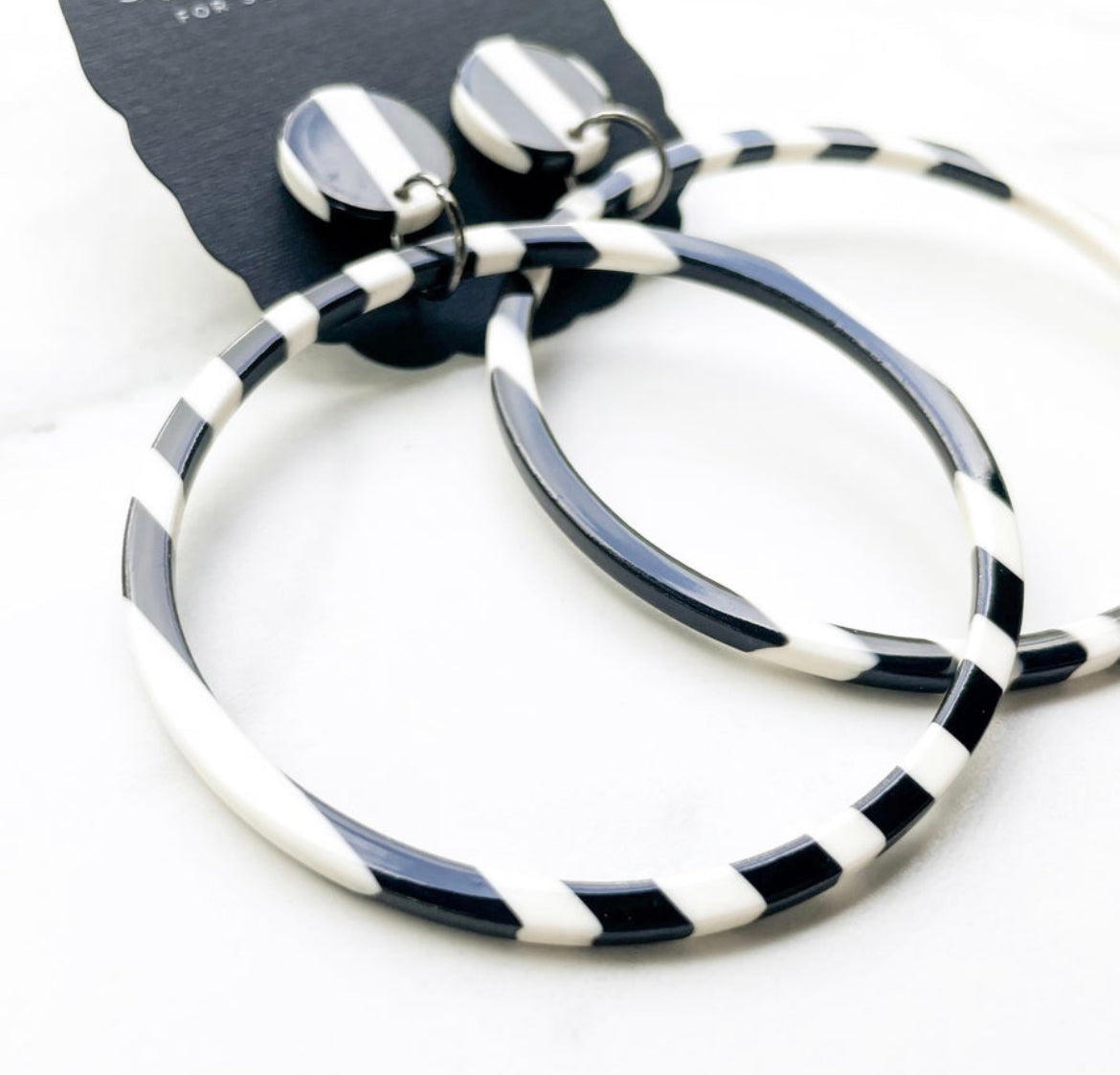 Confidence Hoops in Stripes - Dixie Bliss - Dangle Earring