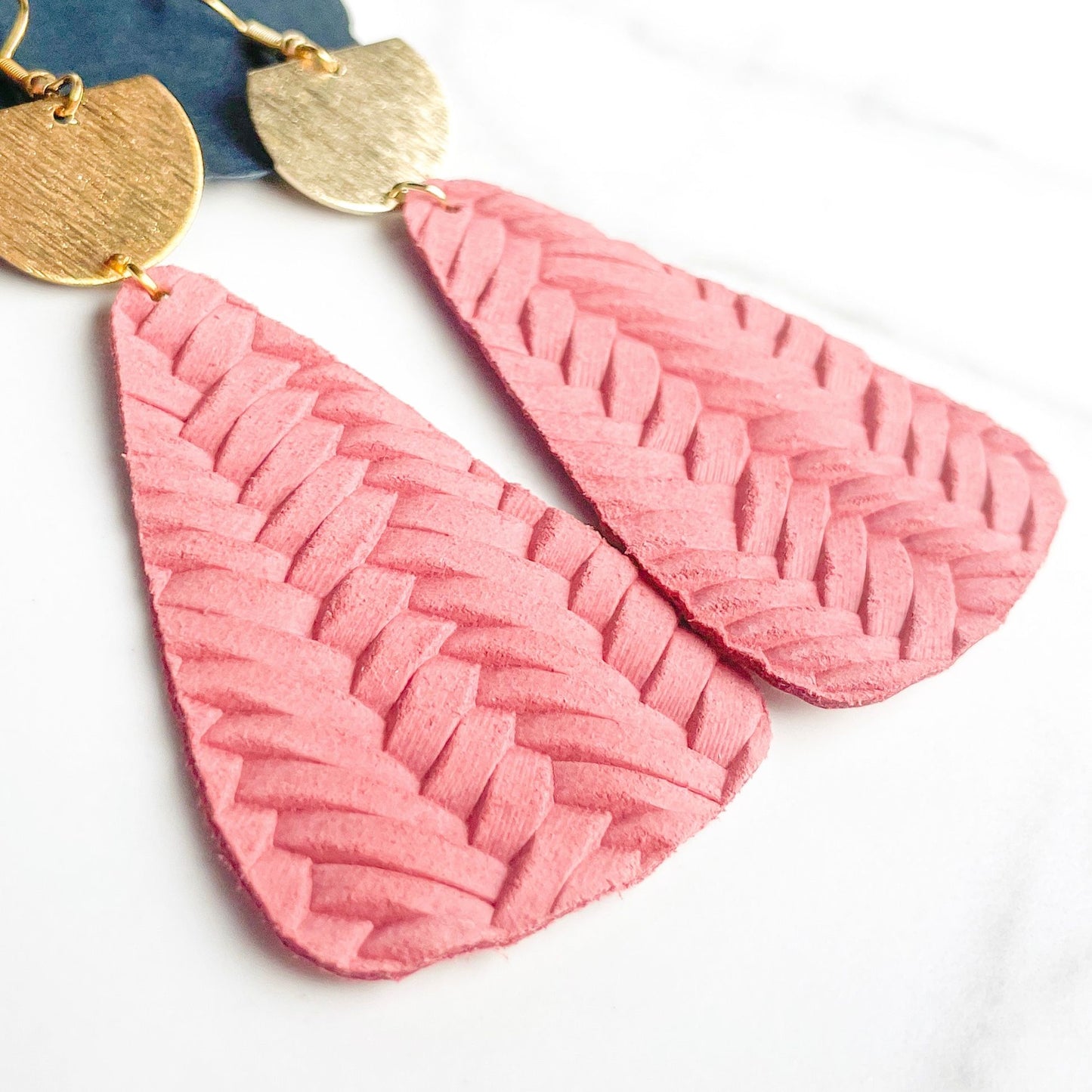 Ravena in Woven Coral Rose - Dixie Bliss - Dangle Earring