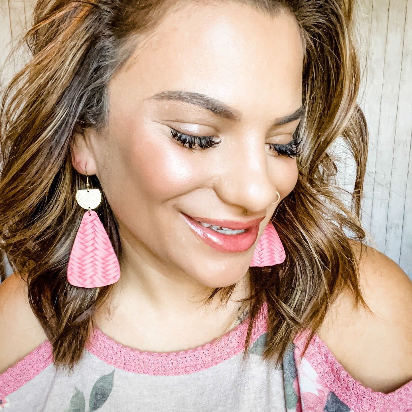 Ravena in Woven Coral Rose - Dixie Bliss - Dangle Earring