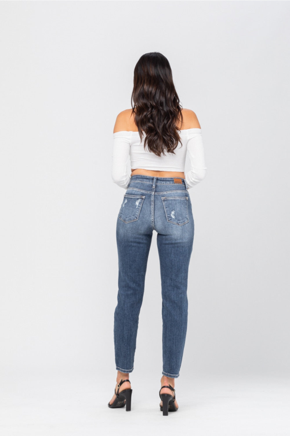 7 ONLY Judy Blue : Not Your Boyfriend's Denim - High Rise Distressed Boyfriend Jeans