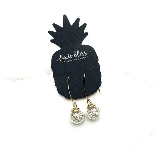 Silver Filled Snow Globes - Dixie Bliss - Dangle Earring