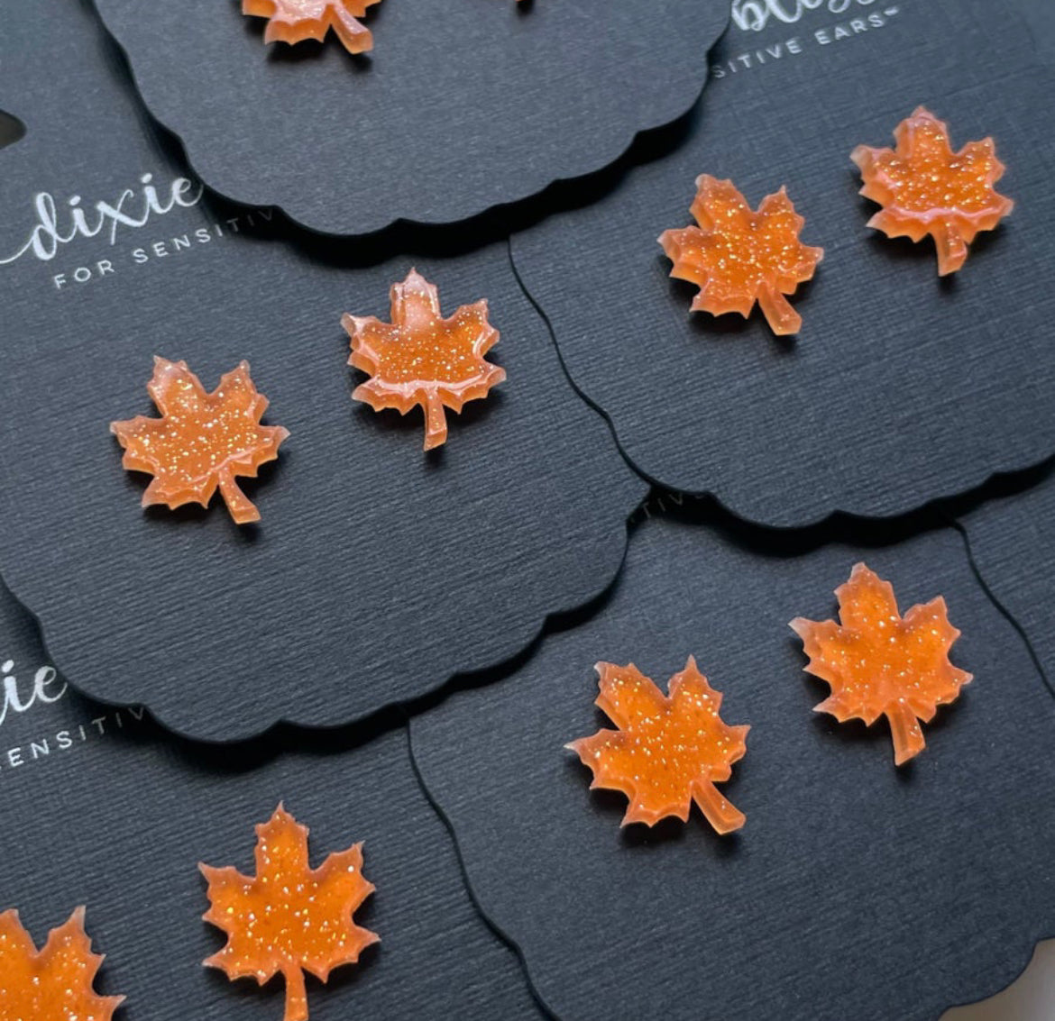 Maple Leaves in Spiced Cider - Dixie Bliss - Single Stud Earrings