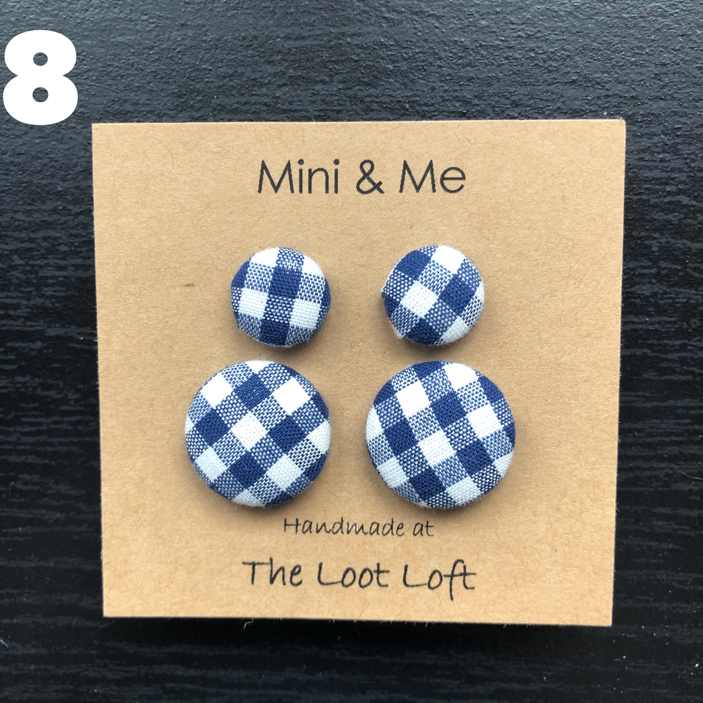 Mini & Me Fabric Cover Button Stud Earrings