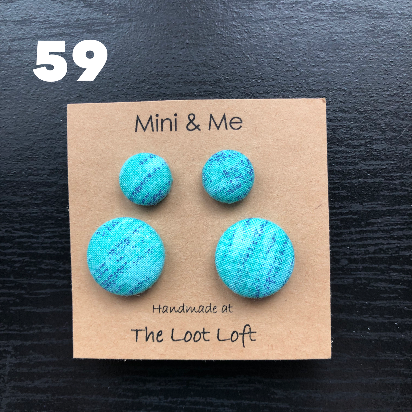 Mini & Me Fabric Cover Button Stud Earrings