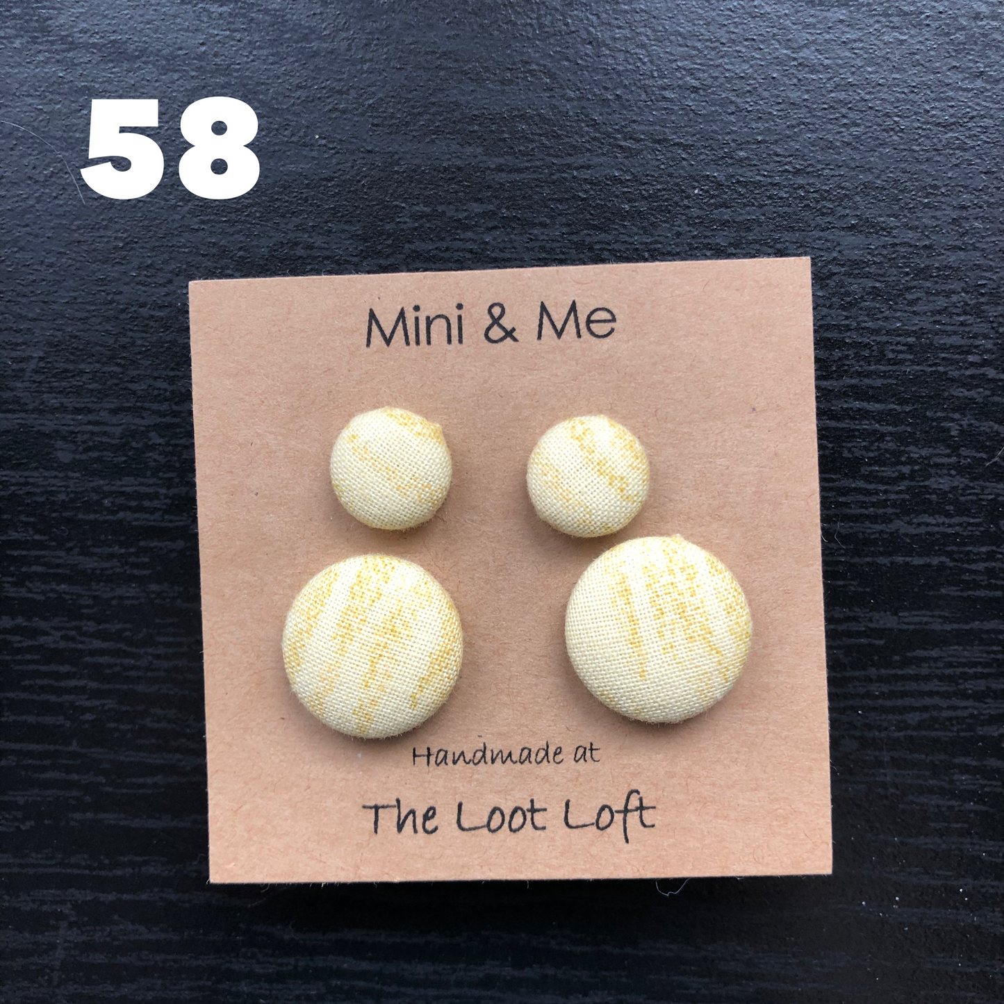 Mini & Me Fabric Cover Button Stud Earrings