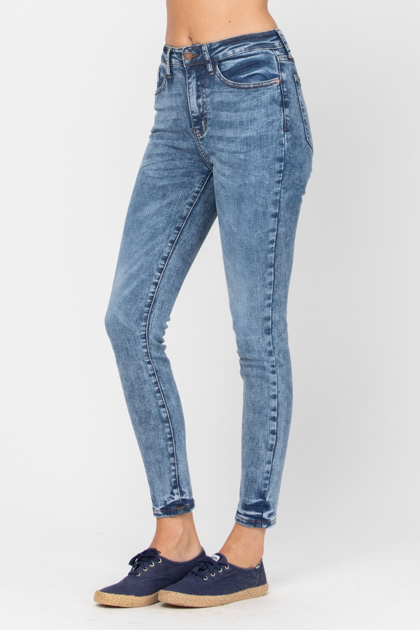 1 & 3 ONLY Judy Blue: Acid Wash Skinny Jeans