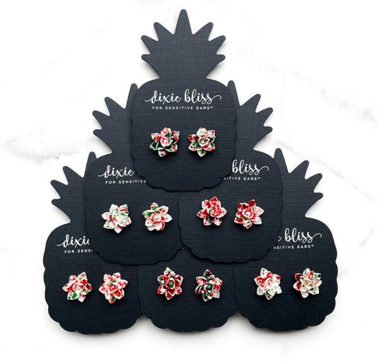 Yuletide Succulents - Dixie Bliss - Single Stud Earrings