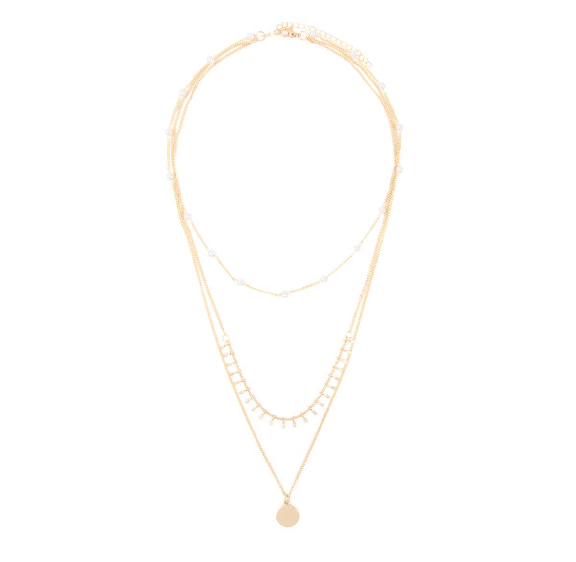 Lavishly Layered Necklace in Gold