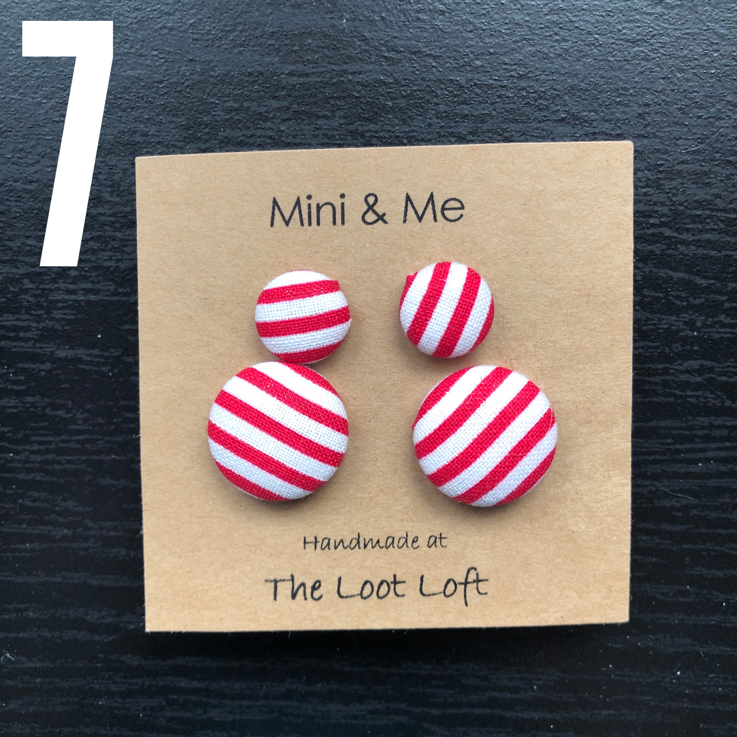 Mini & Me Fabric Cover Button Stud Earrings