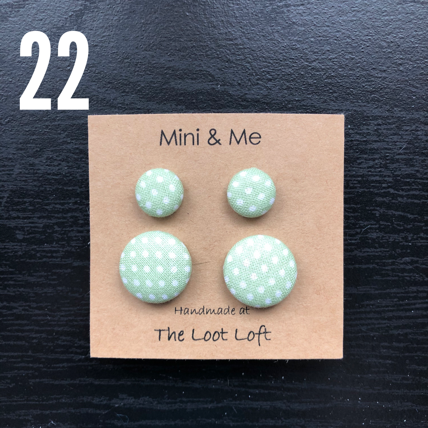 Mini & Me Fabric Cover Button Stud Earrings