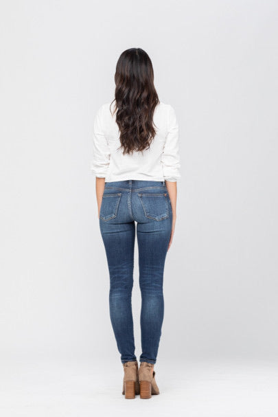 24W ONLY Judy Blue Mid Wash Skinny Jeans