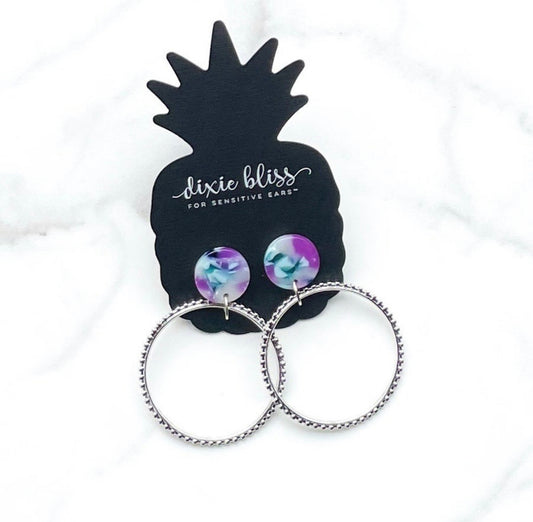 Confidence in Spring Wisteria Marble - Dixie Bliss - Dangle Earring